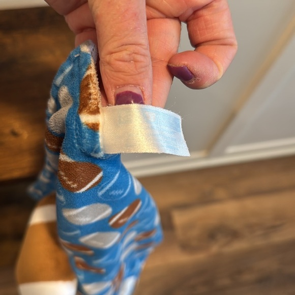 Football lovey by kids Preferred football plush secretly blanket blue and gray - Picture 5 of 8